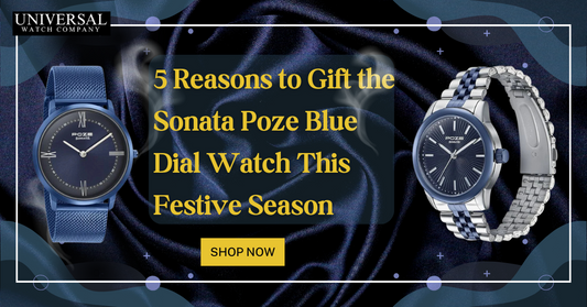 Sonata Poze Blue Dial Watch – Elegant Festive Gift for Men under ₹3000 for Raksha Bandhan and Diwali