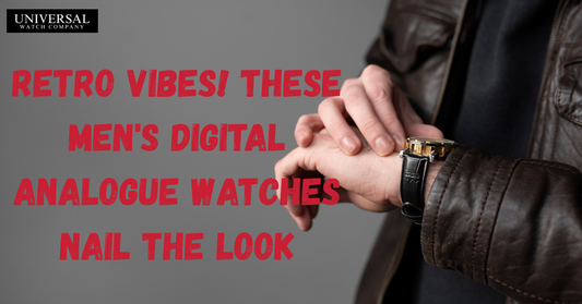 Analog digital wristwatch for men blending retro design with modern features