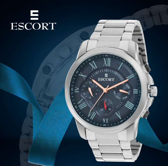 Collection of stylish Escort watches for men and women with various designs including leather straps and chronographs. Collection of stylish Escort watches for men and women with various designs including leather straps and chronographs.