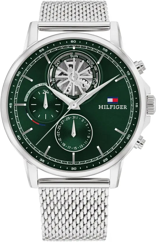 TOMMY HILFIGER GREEN DIAL MESH CHAIN - For Men TH1710608W