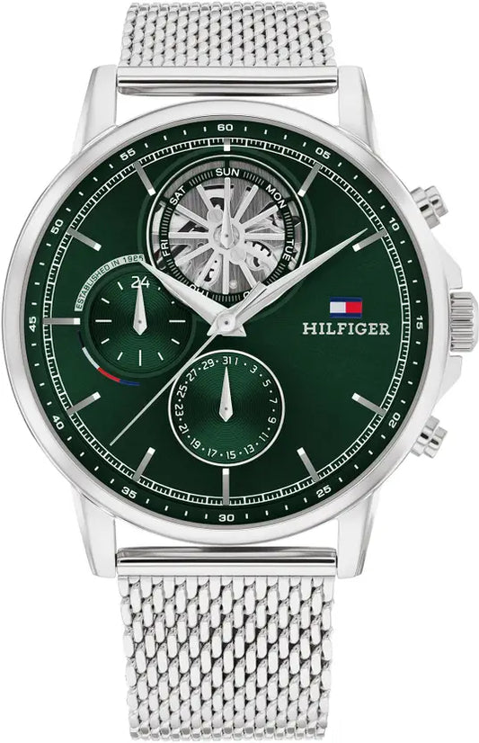 TOMMY HILFIGER GREEN DIAL MESH CHAIN - For Men TH1710608W