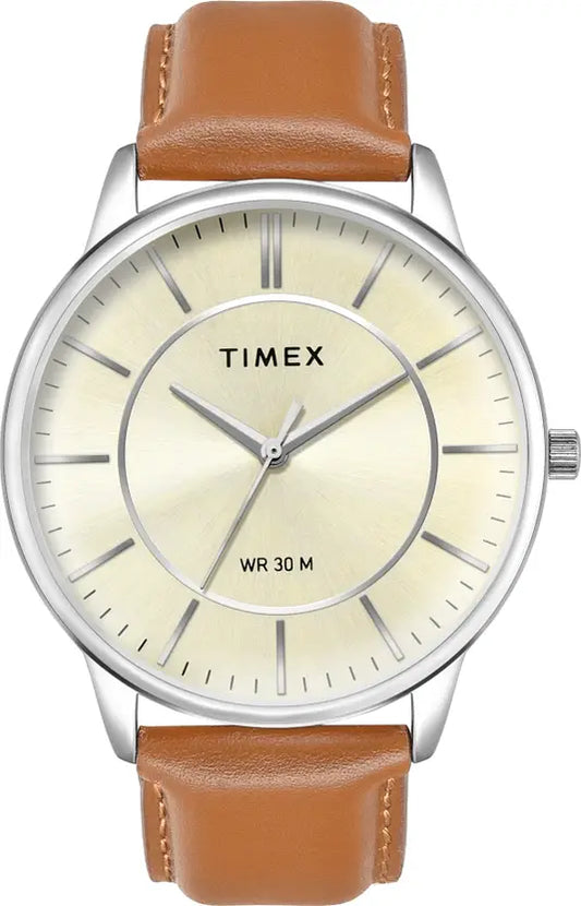 TIMEX Champagne Round Dial Analog Watch - For Men TWTG12100