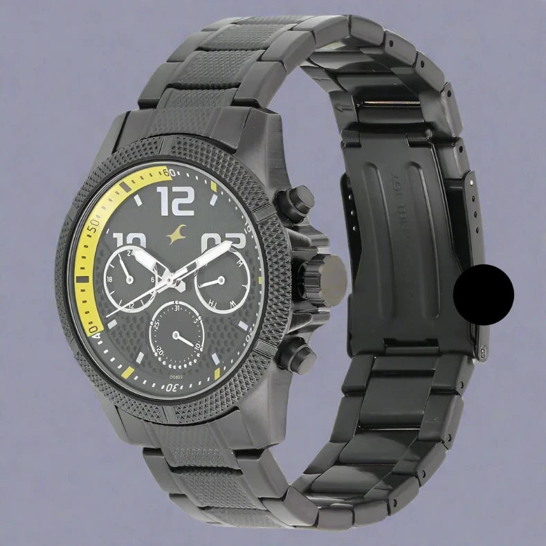 Fastrack 3169NM01 Analog Black Dial Stainless Steel Strap Watch for Men