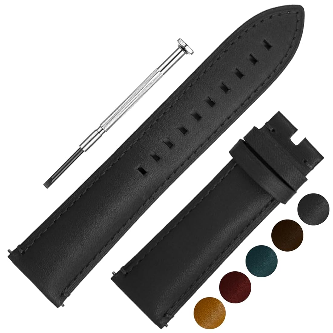 FOSSIL BLACK LEATHER STRAPS By UWC