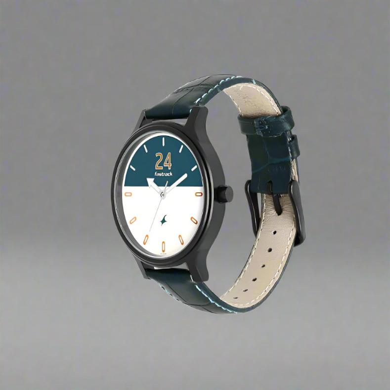 Fastrack 6189NL01 Analog Watch with Elegant Black Dial and Leather Strap