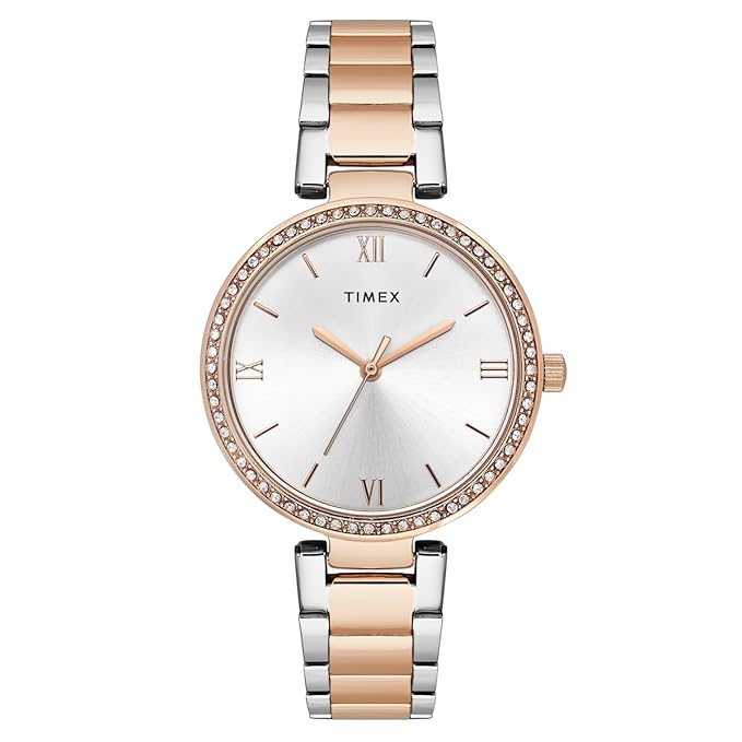 Timex White Round Dial Analog Womens Watch - Twel18714
