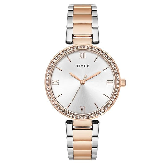 Timex White Round Dial Analog Womens Watch - Twel18714