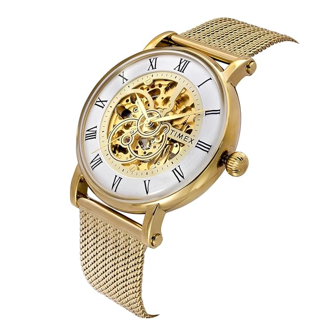 TIMEX White Round Dial Automatic Men's Watch - TWEG16722