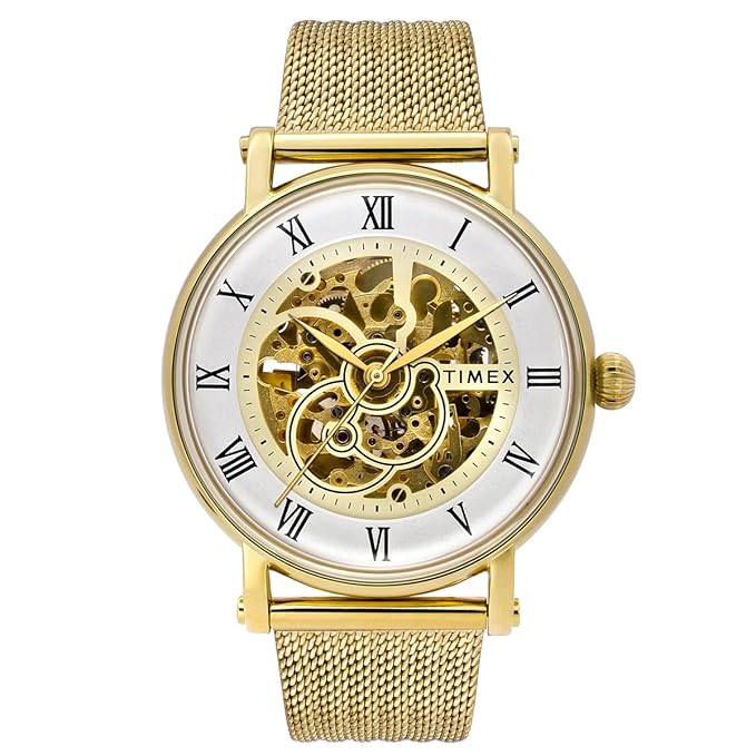 TIMEX White Round Dial Automatic Men's Watch - TWEG16722