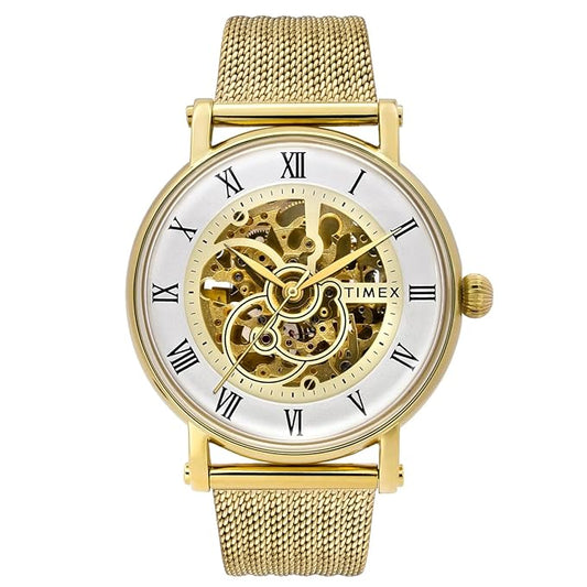 TIMEX White Round Dial Automatic Men's Watch - TWEG16722