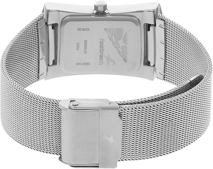 Fastrack 6093SM01 Analog Watch with Bold Silver Dial and Stainless Steel Strap