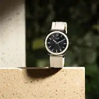 SP70075KP03 Sonata Poze Quartz Analog Black Dial Beige Silicone Strap Watch For Men