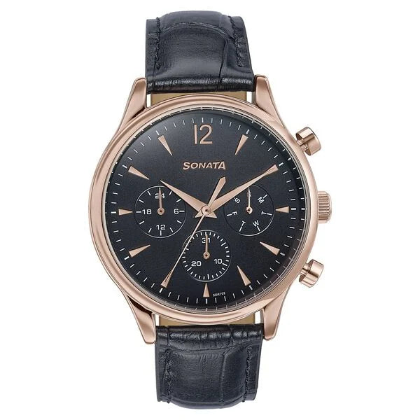 Sonata 77146WL02 women's analog watch with premium leather strap and elegant white dial – stylish Sonata watch online in India