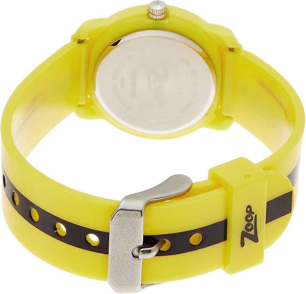 Back view of titan zoop yellow dial watch for kids