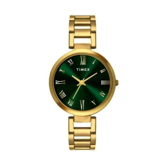 Women Brass Round Dial & Stainless Steel Straps Analogue Watch TW000X273