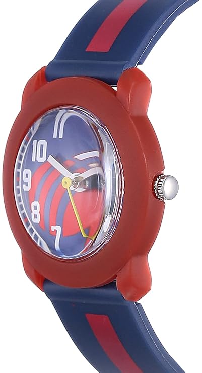 Stylish Titan Zoop watch for kids with vibrant blue color and durable buckle strap.