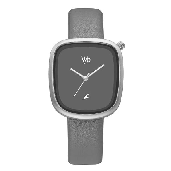 Gray wristwatch with a square face Elegant women’s watch FV60018SL01W Fastrack on a white background