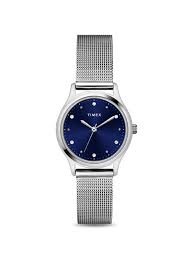 Timex Women Blue Brass Embellished Dial Analogue Watch TW0TL8707