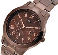 Timex Women Brown Round Multifunction Dial Watch- TW000Q820