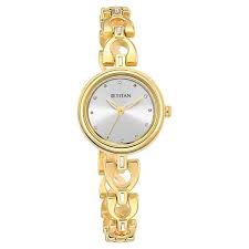 TITAN NT2601YM04 Titan Lagan Silver Dial Analog Metal Strap Watch for Women