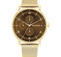 Tommy Hilfiger Quartz Multifunction Brown Stainless Steel Strap for Women
