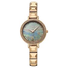 Fastrack Vyb Enigma Quartz Analog Sage Green Dial Rose Gold Alloy Strap Watch for Women - FV60050WM03W