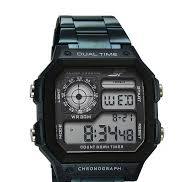 77134PM07W Sonata Hexa Digital Black Dial Blue Color Stainless Steel Strap Watch For Unisex