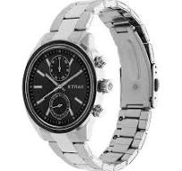 NT1733KM01 Titan Men's Metropolitan Luxe: Multifunction dark grey Dial with Two-Tone Stainless Steel Bracelet Watch