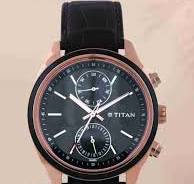 Titan Quartz Multifunction Blue Dial Leather Strap Watch for Men