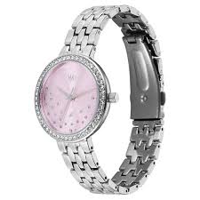 FASTRACK FV60088SM01 Vyb Starlet By Fastrack Quartz Analog Pink Dial Silver Metal Strap Watch For Girls