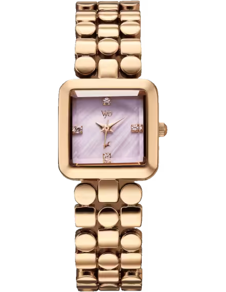 FV60083WM01W VYB Vyb Iconiqu? By Fastrack Quartz Analog Lilac Mother of Pearl Dial Rose Gold Metal Strap Watch For Girls