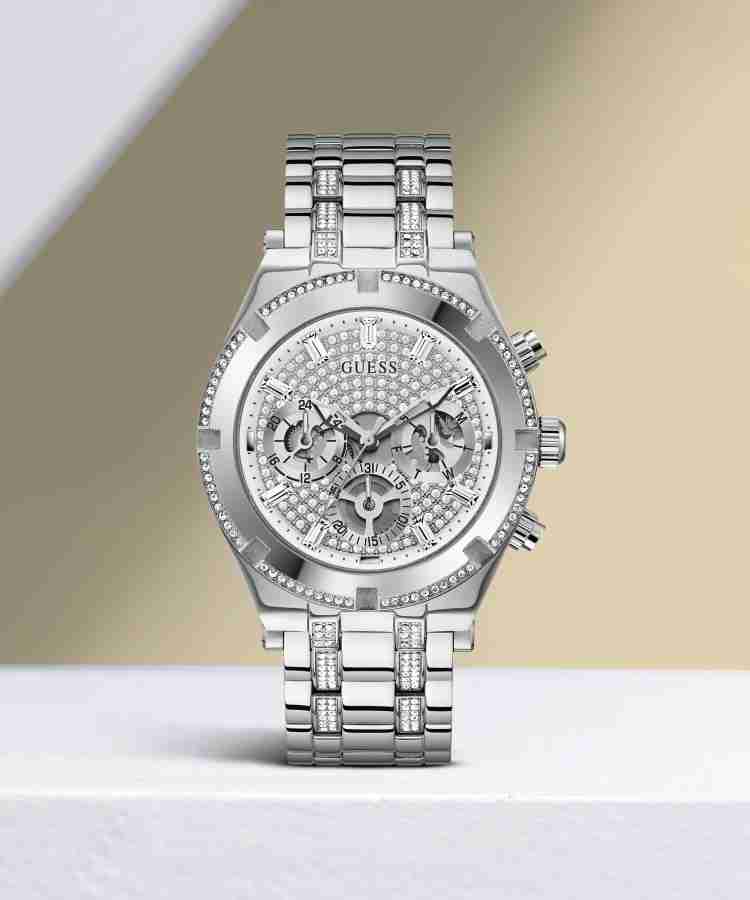 GUESS GW0261G1 Multi-function Silver Dial Analog Watch for Men with Stainless Steel Strap
