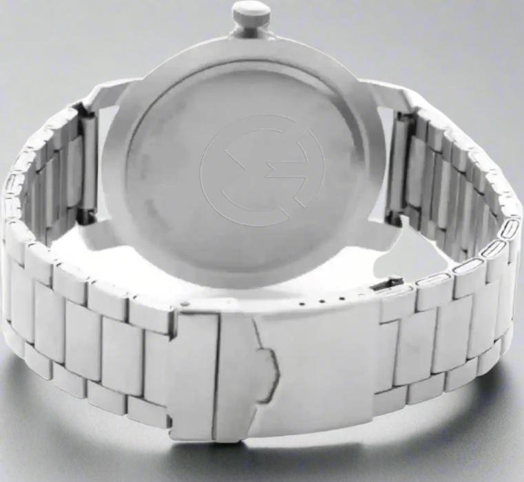 Back View Of Helix TW036HG03 Men's Quartz Watch with Silver Dial, Stainless Steel Strap, and 30m Water Resistance