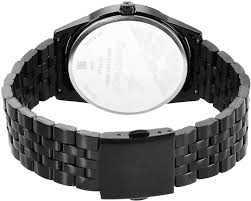 FASTRACK NR3277NM01 men's analog watch with a stylish black dial, black stainless steel case, and matching black metal strap. A bold and modern timepiece for any occasion.