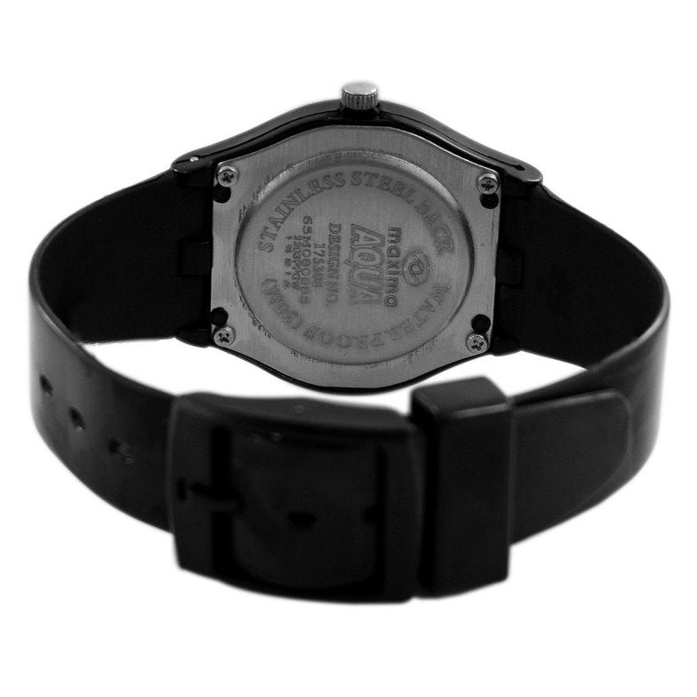 Back View Of Maxima 02133PPGW Analog Watch for Men with Durable Plastic Strap and 30M Water Resistance