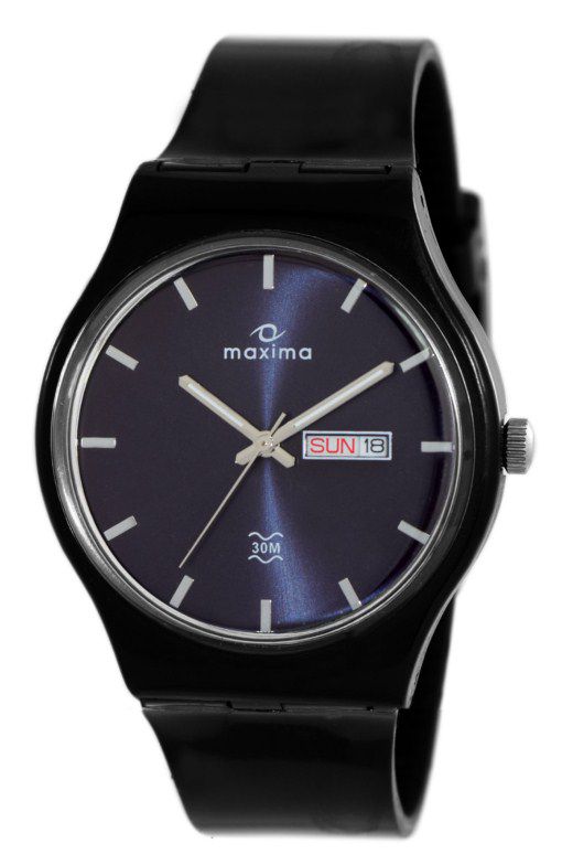 Maxima 39342PPGW Casual Analog Watch with Blue Dial and Black Strap for Men