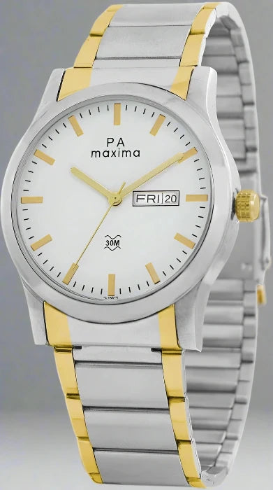Maxima 65611CMGT Analog Watch for Men with White Dial and Multicolor Strap