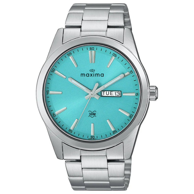 Maxima Apex Collection Analog Watch For Men 70882CMGI with metal strap and classic round dial