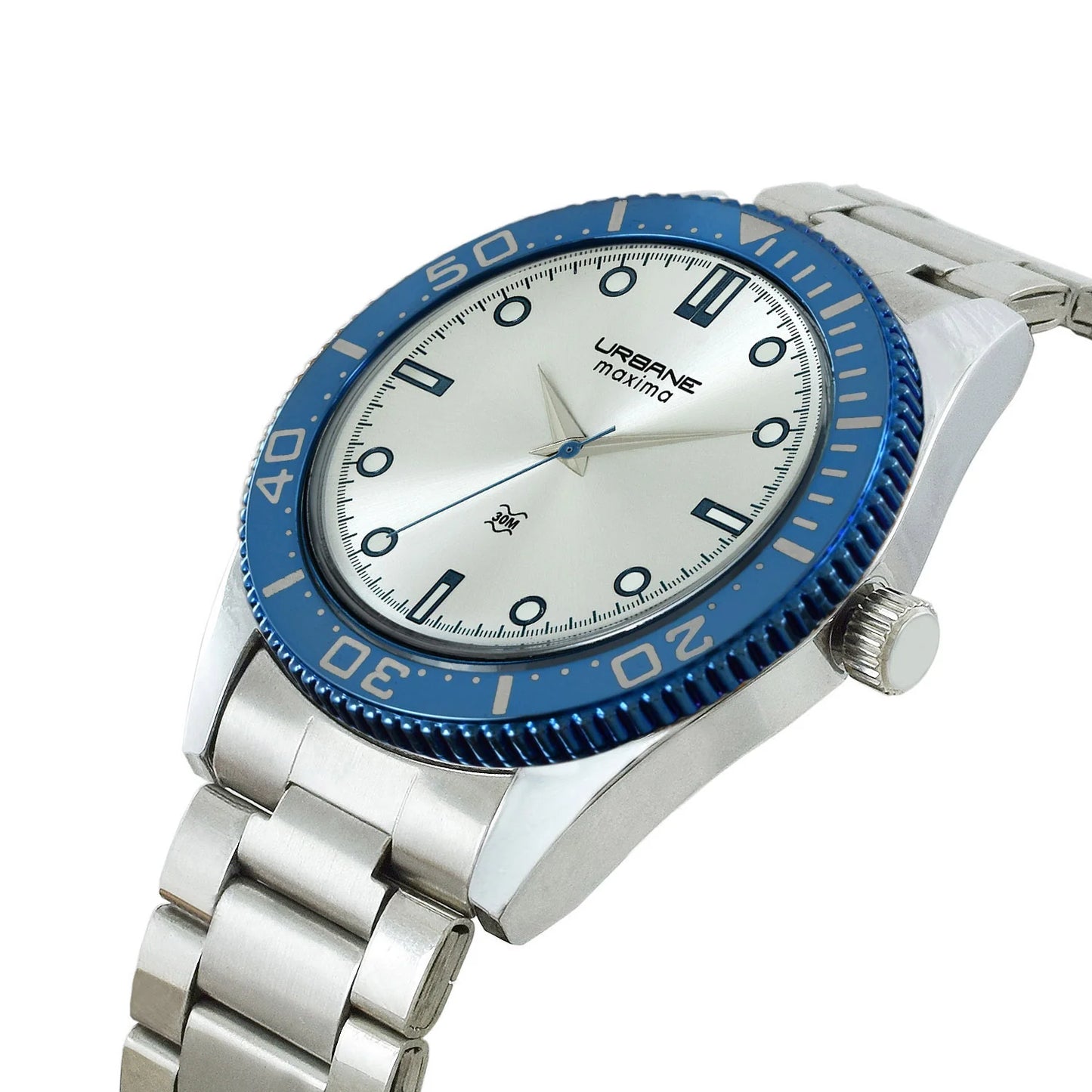 Side View Of Maxima Urbane Analog Silver Dial Watch for Men – Model 69460CMGT