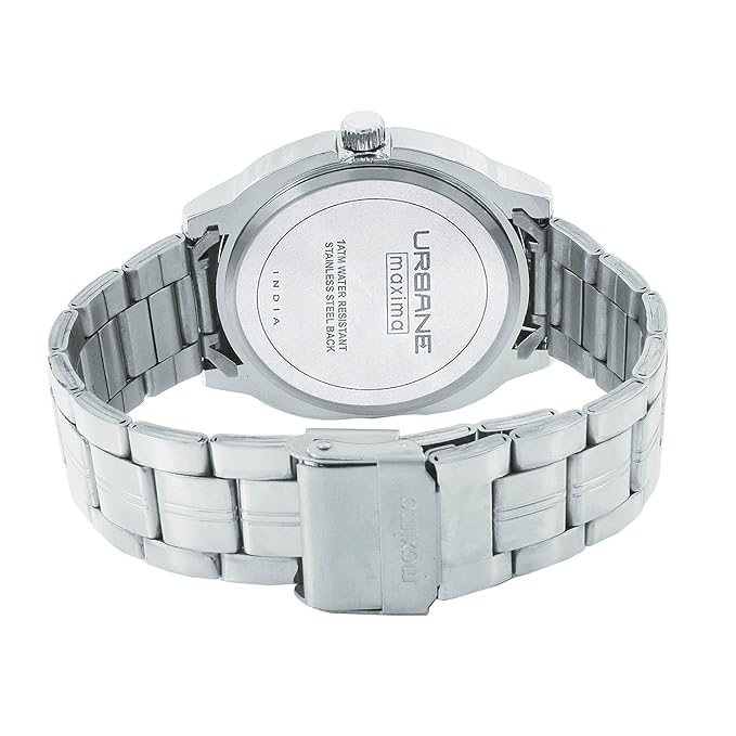 Back View Of Maxima Urbane 70481CMGI Black Dial Stainless Steel Watch for Men