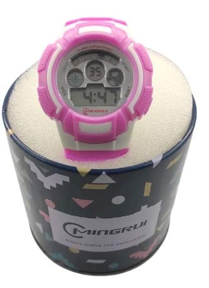 Front view of Mingrui Digital Kids Watch with Cat-Ear Design – Waterproof Fun Timepiece for Children