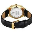 Back View Sonata 7153YL01 Gold Quartz Analog Watch for Men with Black Dial and Leather Strap featuring a Gold Coin on the Dial