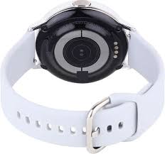 back View Of Tech-Log T-X-PRO Smartwatch with white strap, touchscreen, and fitness features.