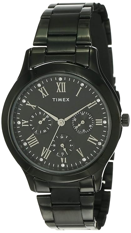 Timex TW000Q809 Black Dial Multifunction Metal Strap Women’s Watch – Fashion Collection