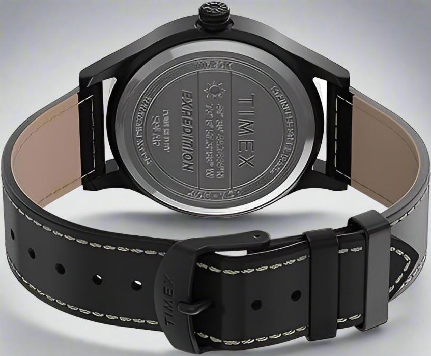 Back View Of TIMEX TW003HG145 Analog Watch for Men with a bold brown dial, genuine leather strap, and 30m water resistance for casual elegance.