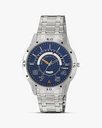 TIMEX TW00U907 Silver and Blue Analog Watch for Men with Bold Blue Dial, Durable Grey Fabric Strap, and 50M Water Resistance