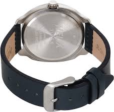 Back View Of TIMEX TW018HG07 Analog Watch for Men with White Dial, Green Genuine Leather Strap, and Casual Design
