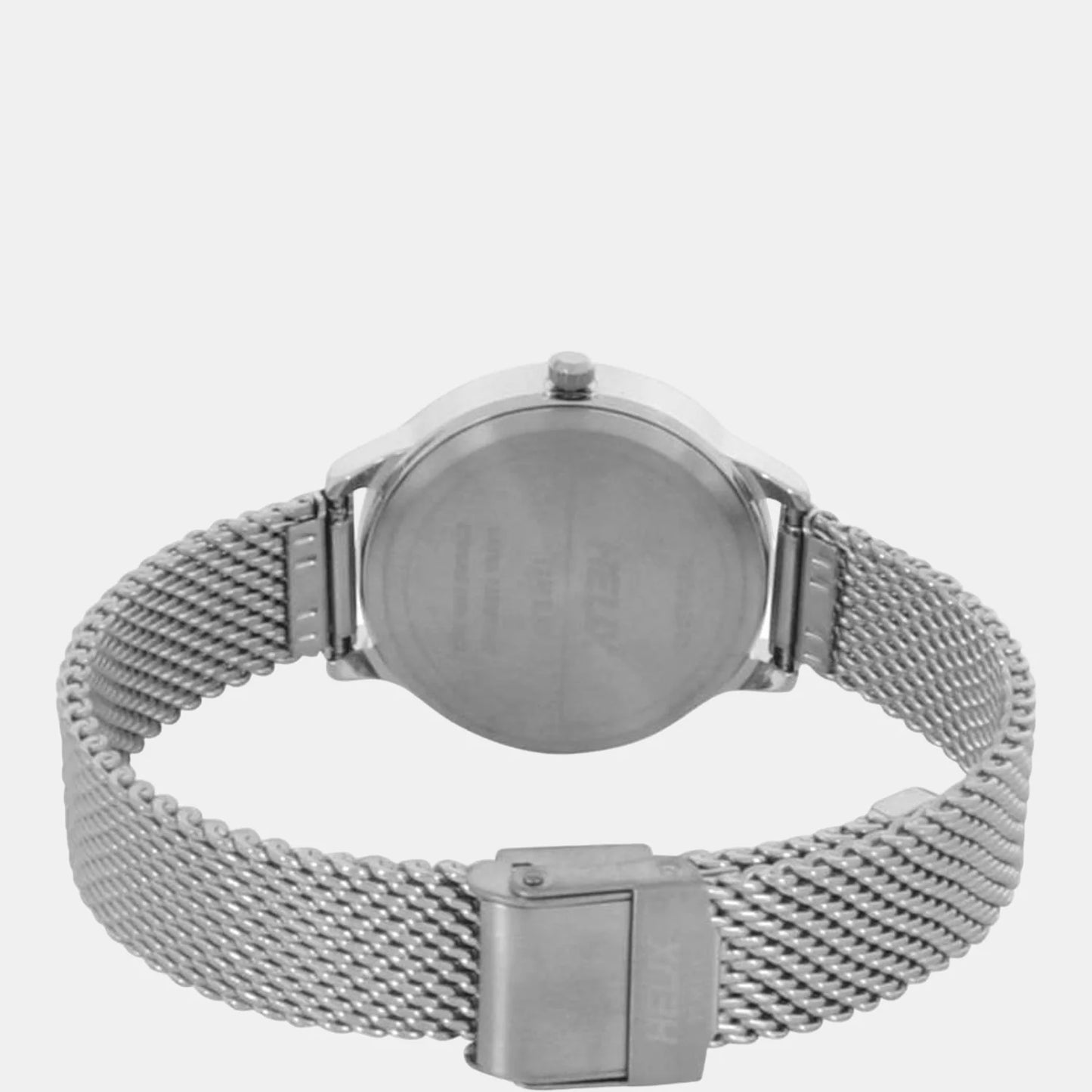 Back View Of TIMEX TW022HL16 Analog Watch with a bold red dial, stainless steel case, and silver chain strap, perfect for casual and formal occasions.