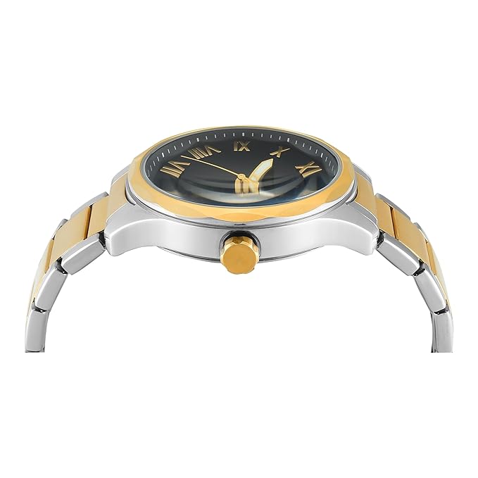 Side View Of Timex TW0TG7642 Round Blue Dial Analog Men's Watch with Stainless Steel Strap