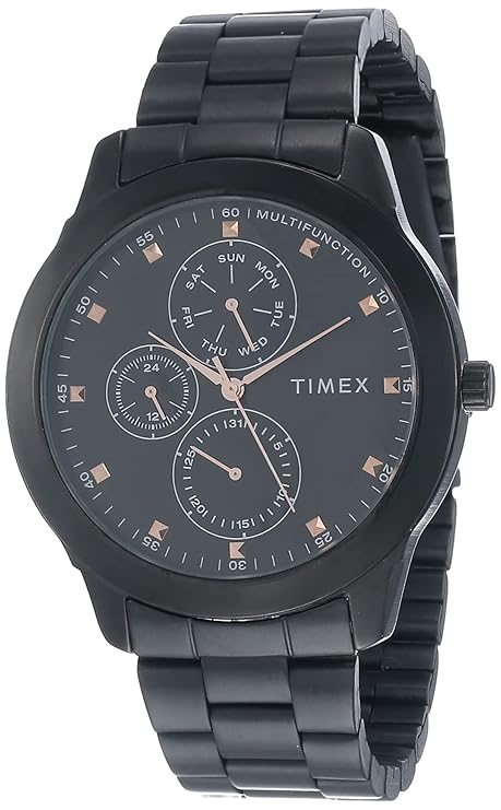 Timex TWEG18502 Fashion Men’s Black Dial Multifunction Stainless Steel Watch